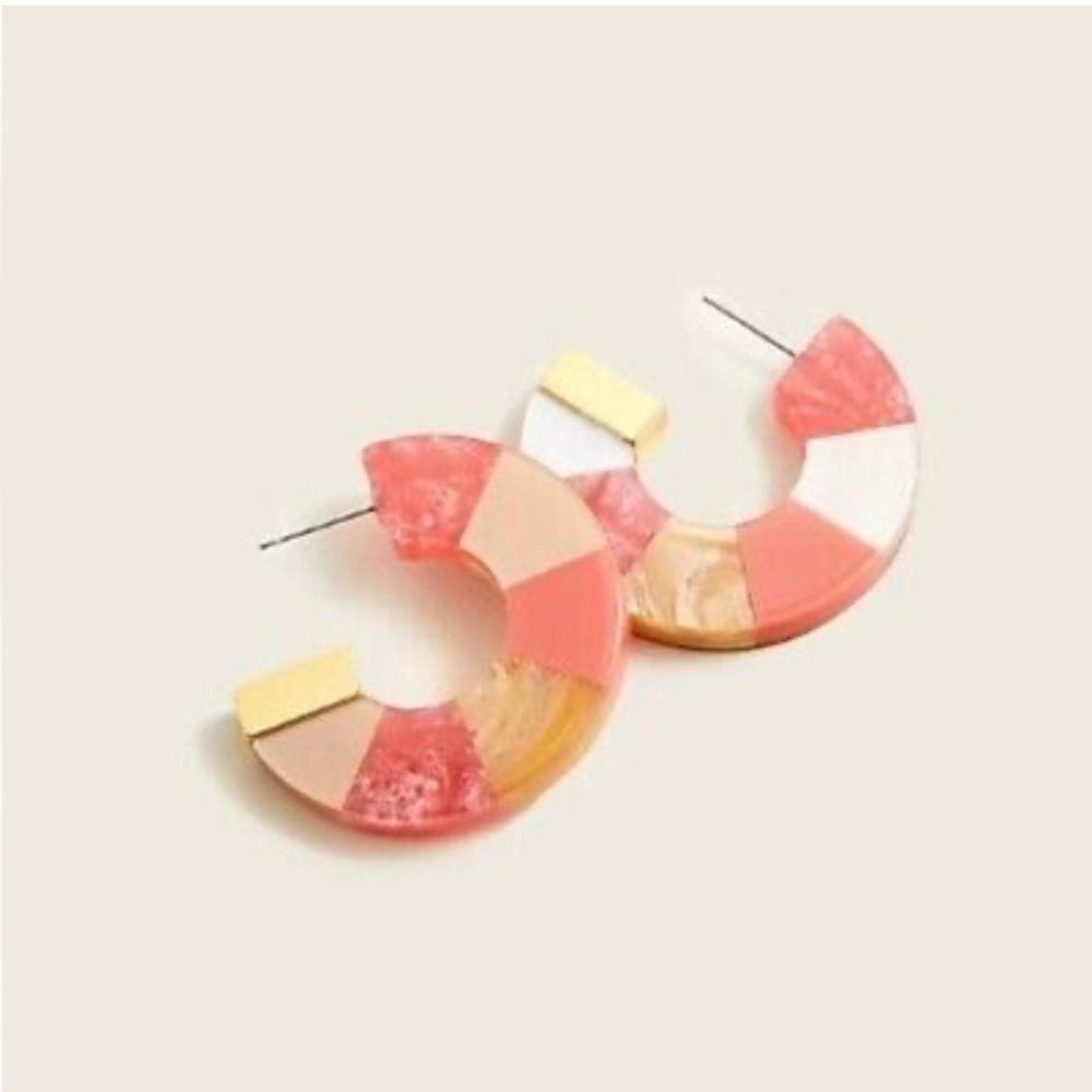 J. Crew Made-In-Italy Acetate Hoop Earrings in Dried Blossom NWT